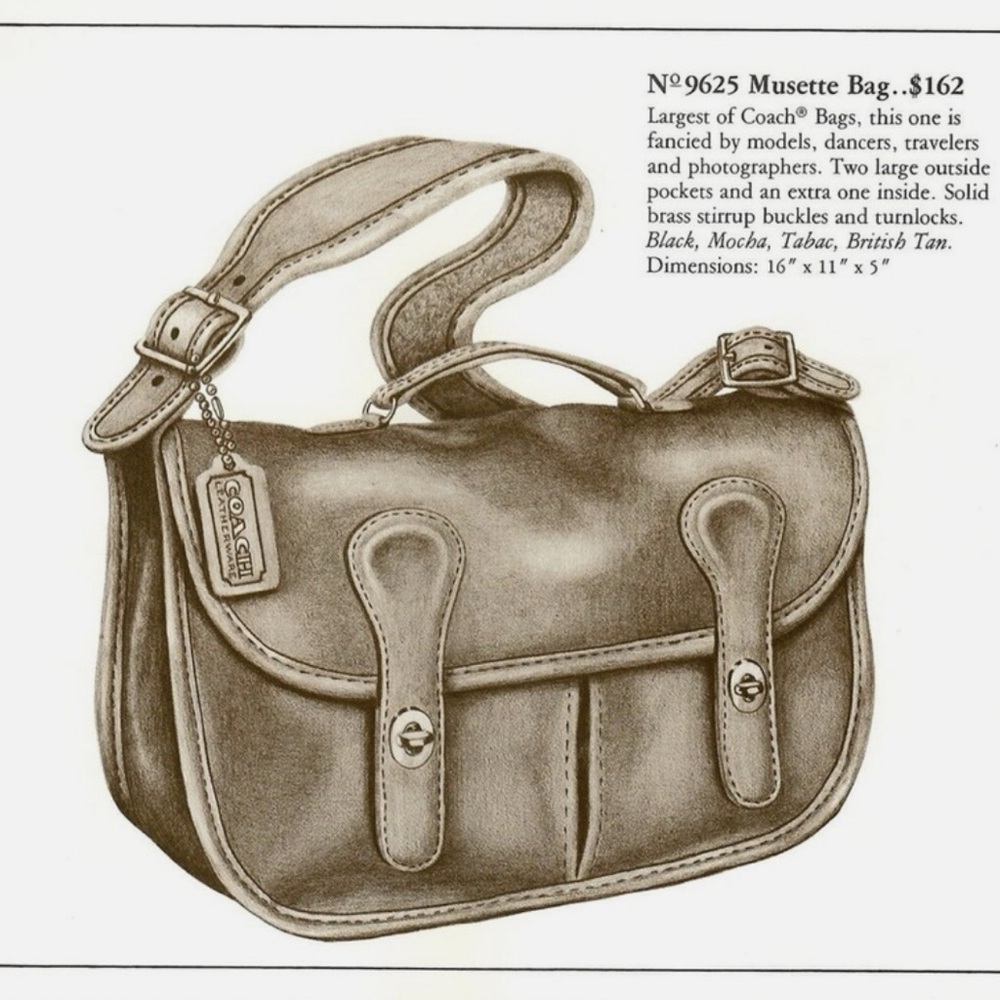 Vintage 80s Coach Musette Bag, Mocha - Picture 15 of 16